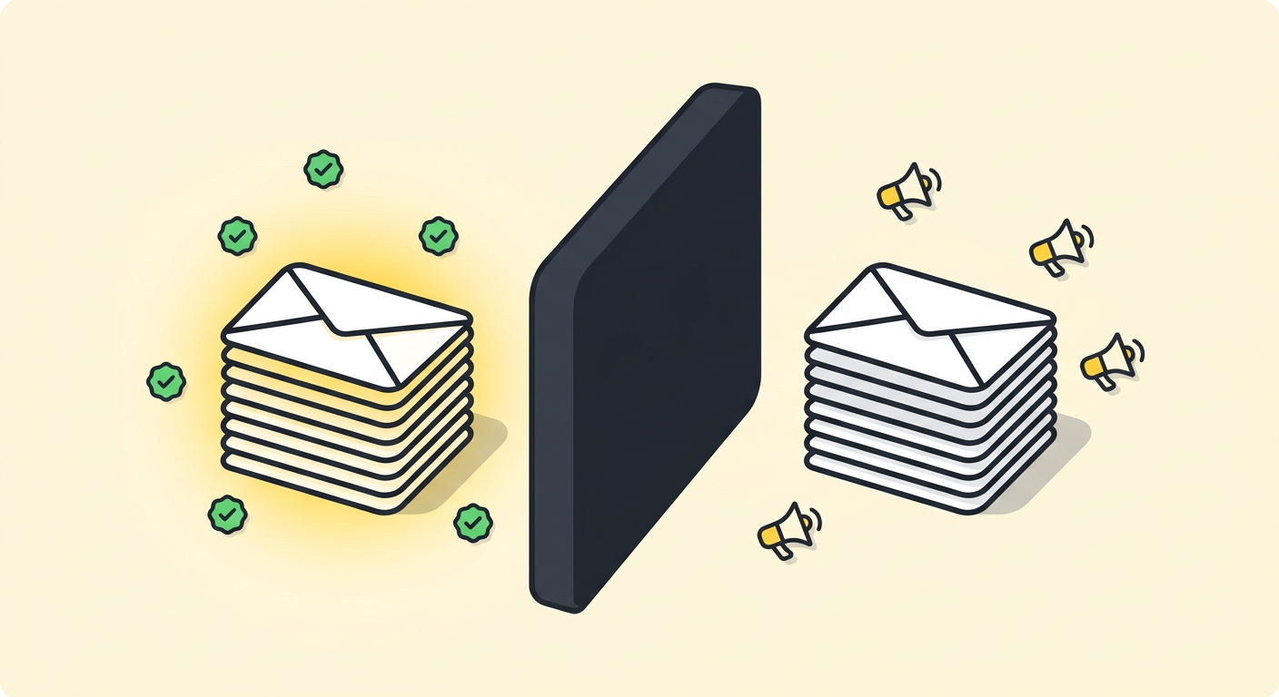 Transactional and broadcast email kept separate