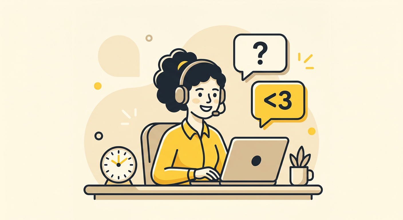 A human support agent answering fast